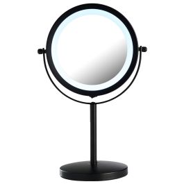 Espejo de maquillaje con luz led ø17.5h33cm negro day