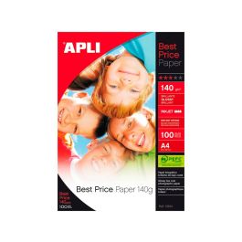 Apli Papel Fotográfico Best Price A4 140 gr Inkjet Paquete 100H Blanco Brillo