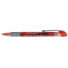 Q-Connect Rotulador Roller Ball Tinta Líquida Rojo Trazo Fino 0,5 mm. Diámetro de Bola 0,7 mm con Grip de Caucho Ergonómico y Cuerpo Transparente Q-Connect Rotulador Roller Ball Tinta Líquida Rojo Trazo Fino 0,5 mm. Diámetro de Bola 0,7 mm con Grip de Caucho Ergonómico y Cuerpo Transparente