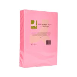 Papel Color Q-Connect Din A4 80 gr Rosa Neon Paquete De 500 Hojas