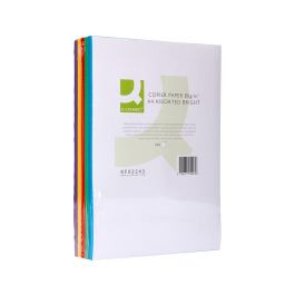 Papel Color Q-Connect Din A4 80 gr 5 Colores Surtidos Intensos Paquete De 500 Hojas