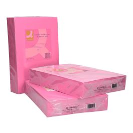 Papel Color Q-Connect Din A3 80 gr Rosa Intenso Paquete De 500 Hojas