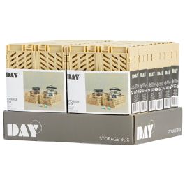 Caja de almacenaje plegable 2pcs set 17x12.5x7cm arena amarilla day