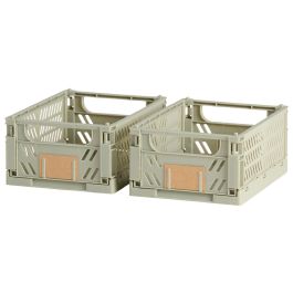 Caja de almacenaje plegable 2pcs set 17x12.5x7cm verde musgo day