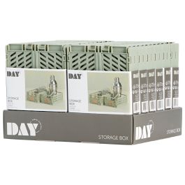 Caja de almacenaje plegable 2pcs set 17x12.5x7cm verde musgo day