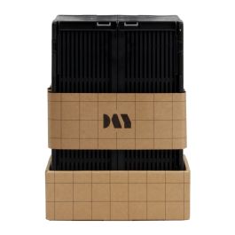 Conjunto de 2 cajas de almacenaje plegables 25x16.5x10cm negras