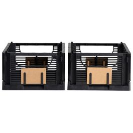 Conjunto de 2 cajas de almacenaje plegables 25x16.5x10cm negras Precio: 5.94999955. SKU: B1HBKX5LL4