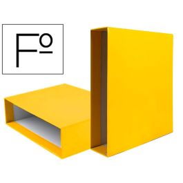 Caja Archivador Liderpapel De Palanca Carton Folio Documenta Lomo 75 mm Color Amarillo