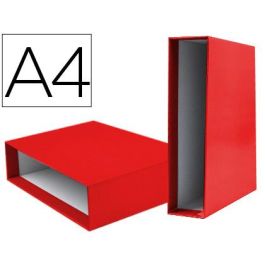 Caja Archivador Liderpapel De Palanca Carton Din A4 Documenta Lomo 75 mm Color Rojo