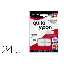 Plico Quita Y Pon Piezas De Velcro Ovalado Autoadhesivo -Blister De 24U-