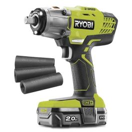 Ryobi Llave de Impacto Inalámbrica 18V 400 Nm con Batería Litio 2.0Ah, Cargador Rápido y 3 Enchufes (17/19/21mm) Precio: 224.88999984. SKU: S7162156