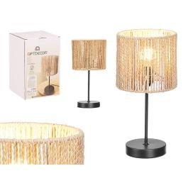 Lámpara de Sobremesa Cilindro Cuerda Giftdecor 17.5x27x17.5 cm - Negro/Natural (6 Unidades) Precio: 75.99000013. SKU: B194RVPSPY