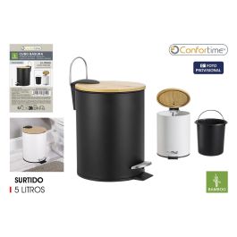 Confortime Cubo Pedal Metal T/Bambu 5L Surt. 20.5x20.5x25.8cm Precio: 54.49999962. SKU: B18AFBGVFT