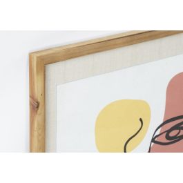 DKD Home Decor Cuadro Scandi Cara Abstracta Amarillo Granate Cristal MDF 55x70 cm 2 cm Grosor Pack 2 Unidades