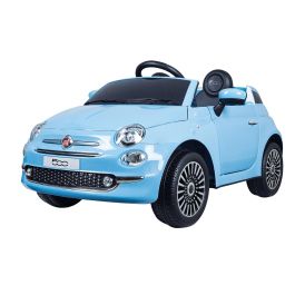 Tachan Fiat 500 6V Coche Eléctrico Infantil con Radio Control 2.4G y Mando para Padres, Batería Recargable, Luces, Sonidos y USB Azul