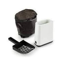 Rotho Mypet Pala para Arenero Biala con Soporte y Almacenamiento de Bolsas, Plástico Reciclado, Color Blanco Mistletoe