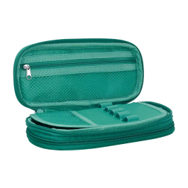 Liderpapel Estuche Portatodo Color Pop con Compartimento Extensible, 2 Cremalleras, Turquesa, 230x60 mm