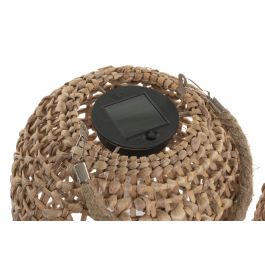 DKD Home Decor Lámpara Solar para Terraza y Jardín, Fibra, Marrón, 26 x 30 x 26 cm, Set de 3 (2 Unidades)