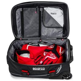 Sparco S016438NRSI Bolsa de Viaje Negro-Silver 55L con Ruedas, Asa Retráctil y Compartimentos. Ideal Equipaje de Mano. Sparco S016438NRSI Bolsa de Viaje Negro-Silver 55L con Ruedas, Asa Retráctil y Compartimentos. Ideal Equipaje de Mano.