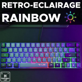 The G-Lab Teclado Gaming KEYZ-HYDRO-GRB/FR 60% Membrana 2 Colores Gris + Teclas Negras