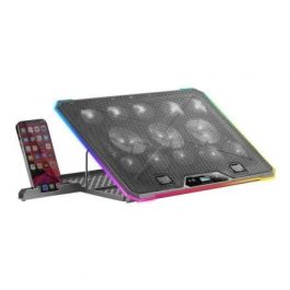 Mars Gaming MNBC13 Base Refrigeradora Stand para Portátiles hasta 17" con 13 Ventiladores RGB, Pantalla LCD, 8 Niveles Ajustables, Soporte Móvil y 2 USB Precio: 31.50000018. SKU: B159TNKZR3