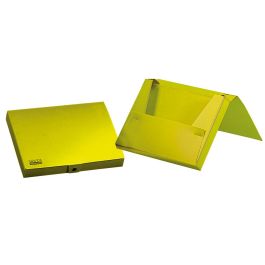 Carpeta Liderpapel Portadocumentos Gomas Polipropileno Din A4 Amarillo Fluor Opaco Lomo 25 mm