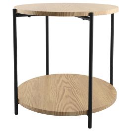 Mesa auxiliar de madera mdf (ø55h40cm) negra/madera day