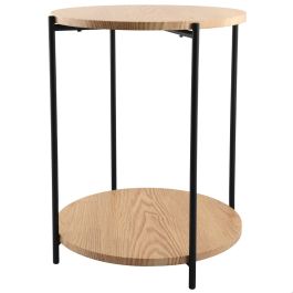 Mesa auxiliar redonda de madera mdf (ø40h50cm) negro/madera day