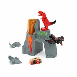 Brio Volcán en erupción de dinosaurios - Accesorio de circuito de tren de madera - Acción de juego sin batería/imán - Edades 3 - Brio