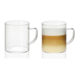 Set 2 tazas de vidrio 300 ml ø7,5x8,5cm ms19209 andrea house