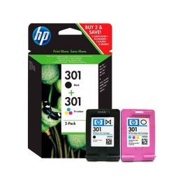 Hp Tinta Negro + Tricolor C-M-Y Deskjet 5150,5550,5652,5850 -Nº 301 Pack 4 Colores