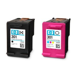 Hp Tinta Negro + Tricolor C-M-Y Deskjet 5150,5550,5652,5850 -Nº 301 Pack 4 Colores