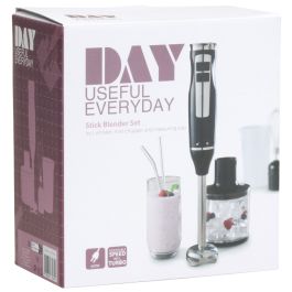 Batidora manual con accesorios 600w acero inoxidable/negro day