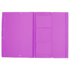 Carpeta Liderpapel Gomas Plastico Folio Solapas Color Lila