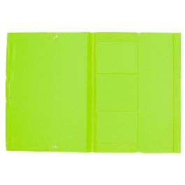 Carpeta Liderpapel Gomas Plastico Folio Solapas Color Verde Pistacho