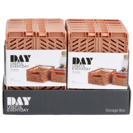 Conjunto de 2 cajas de almacenamiento plegables 17x12.5x7cm coral brumoso day