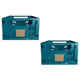Set de 2 piezas de caja de almacenaje plegable 17x12.5x7cm azul tapiz day