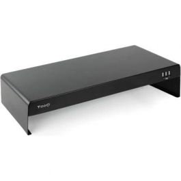 TooQ TQMR0124 Soporte elevador para Monitor y Portátil con 3 puertos USB 2.0 hasta 20 kg Negro