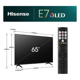 Hisense 65E77NQ - Televisor QLED 65" / 164 cm 4K Ultra HD (3840x2160) Smart TV, 60 Hz, HDR10+, HDMI 2.1, Wi-Fi, Bluetooth, Negro