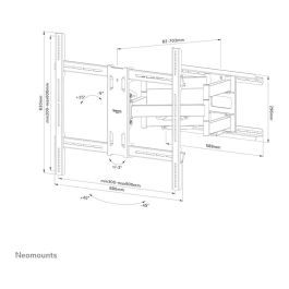 Neomounts WL40S-950BL18 Soporte Pared 55-110" Negro 125kg 300x200mm 800x600mm