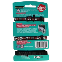 AIMÉ Arnés y Correa Reflectante Rojo para Gatos AIM3281019020594