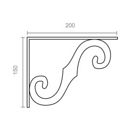 Escuadra ornamental plm05 negro 200 x 150 mm Escuadra ornamental plm05 negro 200 x 150 mm