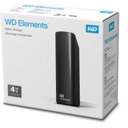 Western Digital Elements Desktop 4TB USB 3.0 Disco Duro Externo (3.2 Gen 1) Plug & Play Negro para PC y Mac