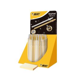 Boligrafo Bic Cristal Linea Celebration Dorado Y Plateado Expositor De 40 Unidades Surtidas