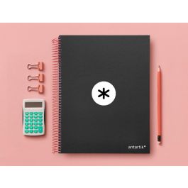 Cuaderno Espiral A4 Micro Antartik Tapa Forrada 120H 90 gr Horizontal 5 Bandas 4 Taladros Color Negro