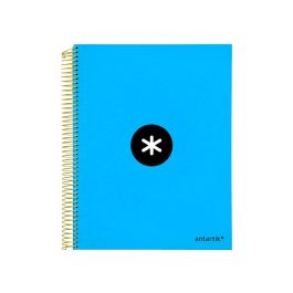 Cuaderno Espiral A4 Micro Antartik Tapa Forrada 120H 90 gr Cuadro 5 mm 5 Bandas 4 Taladros Color Azul