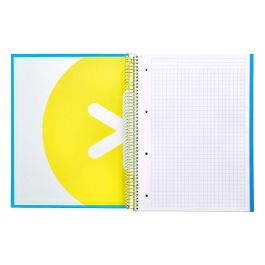 Cuaderno Espiral A4 Micro Antartik Tapa Forrada 120H 90 gr Cuadro 5 mm 5 Bandas 4 Taladros Color Azul