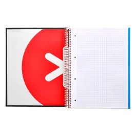 Cuaderno Espiral A4 Micro Antartik Tapa Forrada 120H 90 gr Cuadro 5 mm 5 Bandas 4 Taladros Color Negro