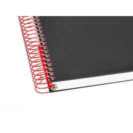 Cuaderno Espiral A4 Micro Antartik Tapa Forrada 120H 90 gr Cuadro 5 mm 5 Bandas 4 Taladros Color Negro