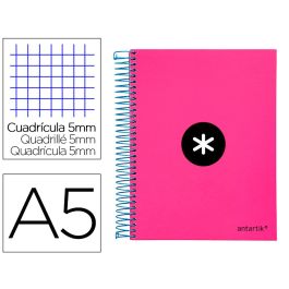 Cuaderno Espiral A5 Micro Antartik Tapa Forrada 120H 90 gr Cuadro 5 mm 5 Banda S 6 Taladros Color Rosa Precio: 7.865000254099999. SKU: B12KZ6HBS5